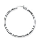 Maharaja Collection Polished Hoop Earrings in 14K White Gold