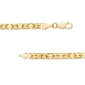 Maharaja Collection Square Beveled Byzantine Chain Necklace in 14K Gold (24")