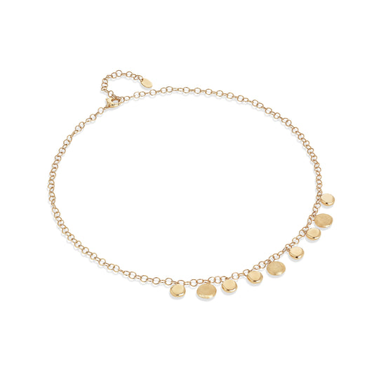 Marco Bicego® Jaipur Collection Engraved and Polished Charm Half-Collar Necklace in 18K Yellow Gold