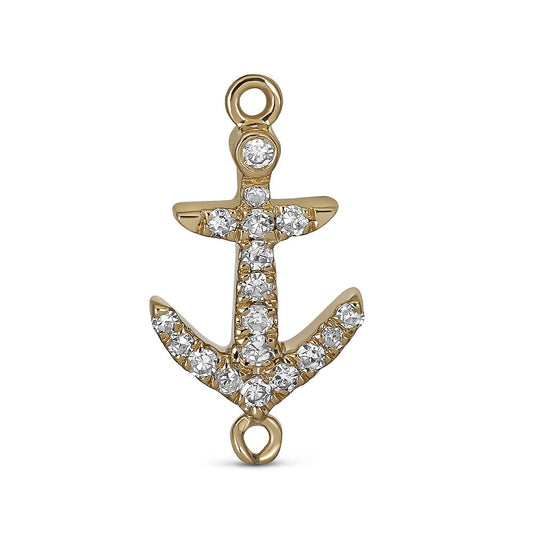 Maharaja Collection Anchor Charm Pendant with 0.05ctw Diamonds in 14K Yellow Gold