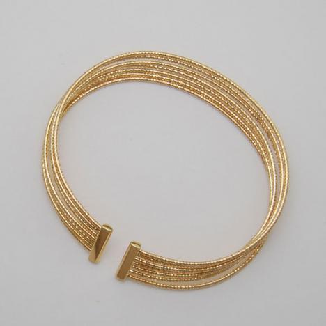 Maharaja Collection 7-Row Adjustable Sparkle Bangle in 14K Yellow Gold