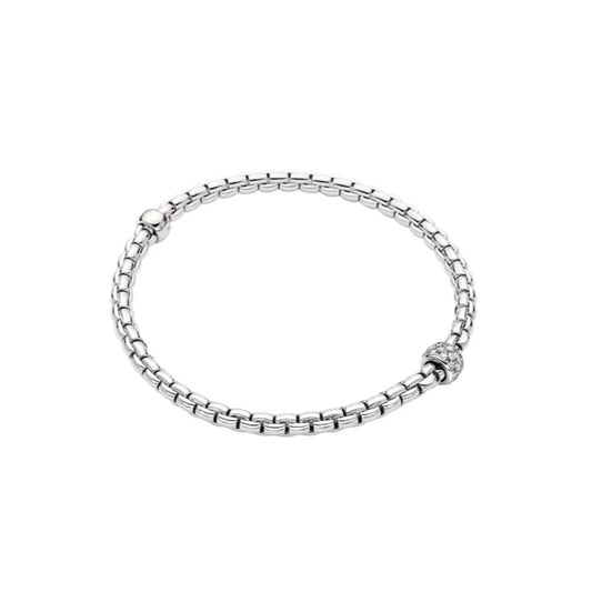 Maharaja Collection FOPE Eka Flex-IT Diamond Bracelet in 18K White Gold (0.19ctw)