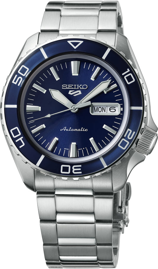 Seiko 5 Sports SRPK97 Blue Dial Automatic Watch in Stainless Steel