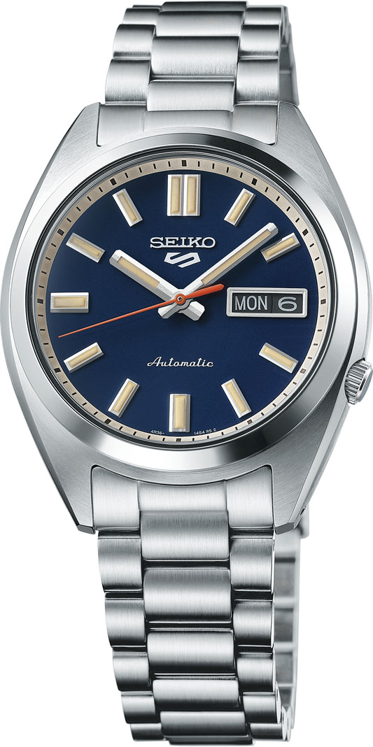 Seiko 5 Sports 37mm Blue Dial Midsize Automatic Watch in Stainless Steel
