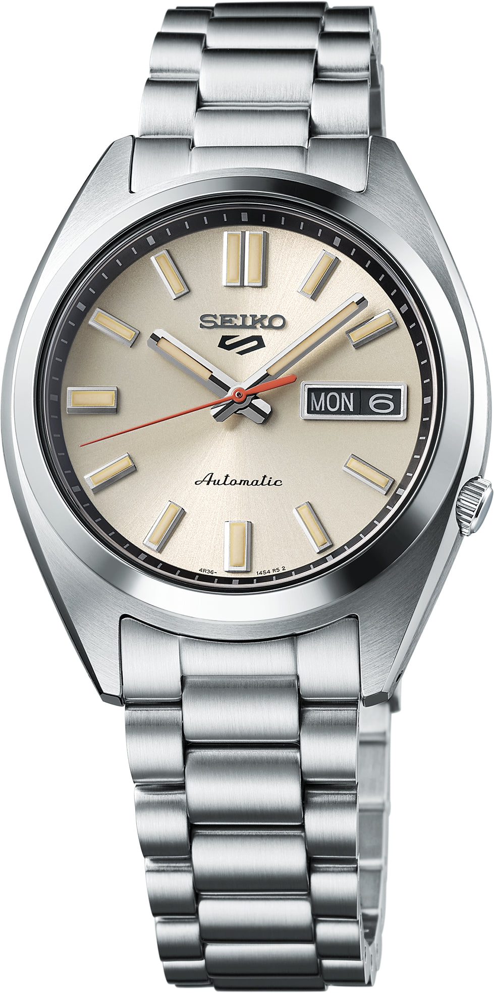 Seiko 5 Sports 42mm Ivory Automatic Watch in Stainless Steel 