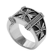 Maharaja Collection Imperial Men's Cross Ring in Sterling Silver