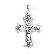 Maharaja Collection Pebble Design Cross Pendant in Silver