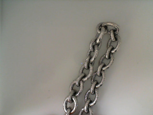 Maharaja Collection Heavy Hammered Round Link Chain Necklace in Sterling Silver (22)