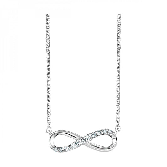 Maharaja Collection Infinity Diamond Necklace in Silver (0.02ctw)