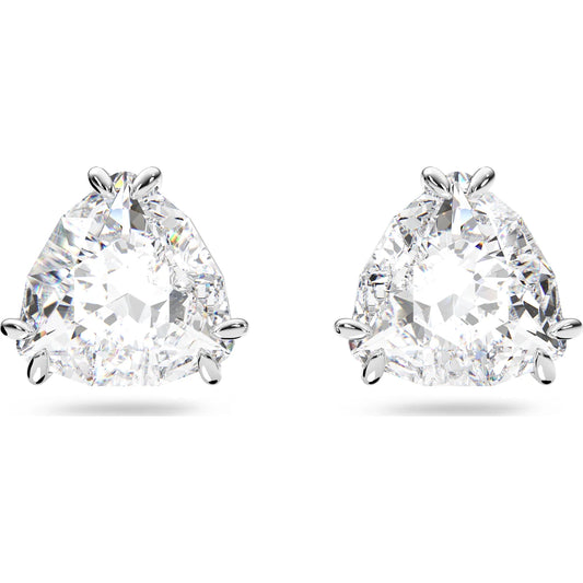 Maharaja Collection Trillian Cut Crystal Stud Earrings in Rhodium Plated White