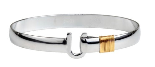Maharaja Collection 8mm 8" Gold Color Titanium Wrap Hook Bracelet in Titanium