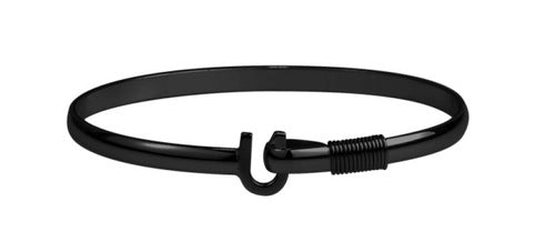 Maharaja Collection Gun Metal Wrap Titanium Hook Bracelet in Black Ti Color (7")