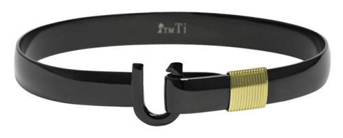 Maharaja Collection Black and Gold Color Wrap Titanium Hook Bracelet in Titanium