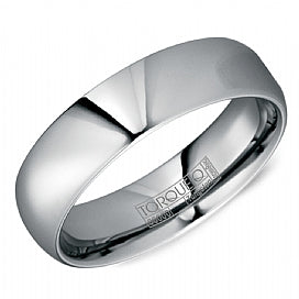Maharaja Collection Tungsten All High Polish Band Men's Ring in 10K White Gold