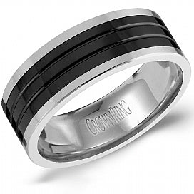Maharaja Collection Ceramic Band All High Polish Men's Ring in Size 10