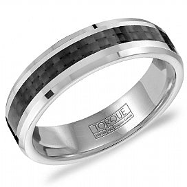 Maharaja Collection Black Carbon Fiber Band Ring in Stainless Steel