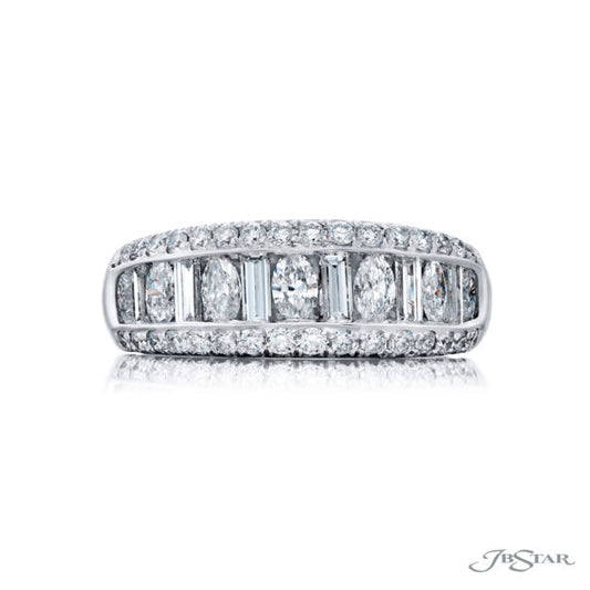 JB Star Baguette and Marquise Diamond Anniversary Band Ring in Platinum (1.28ctw)