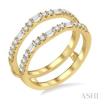 Maharaja Collection Baguette and Round Diamond Insert Ring in 14K Yellow Gold (0.55ctw)
