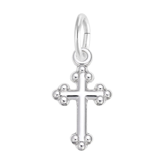 Maharaja Collection Bottony Cross Accent Charm in Sterling Silver