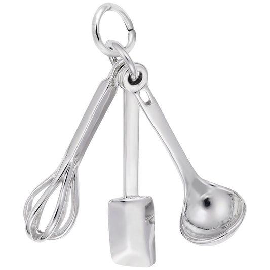 Maharaja Collection Cooking Utensils Charm in Sterling Silver