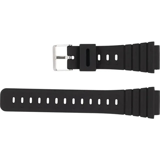 Maharaja Collection Black Polyurethane Diver Band in Silver