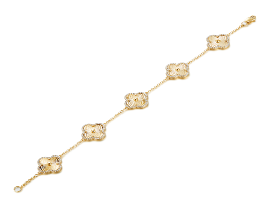 Maharaja Collection Flower Diamond Bracelet in 14K Yellow Gold (0.71ctw)