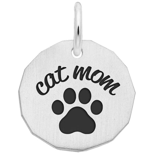 Maharaja Collection CAT MOM Charm Pendant Necklace in Sterling Silver