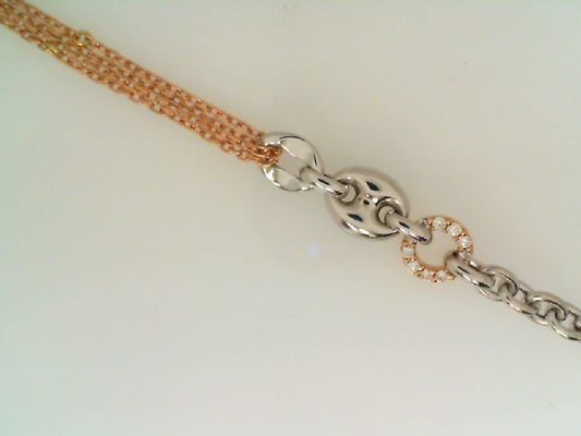 Maharaja Collection Round Diamond Multi Chain Bracelet in 18K Two-Tone Gold (0.16ct)
