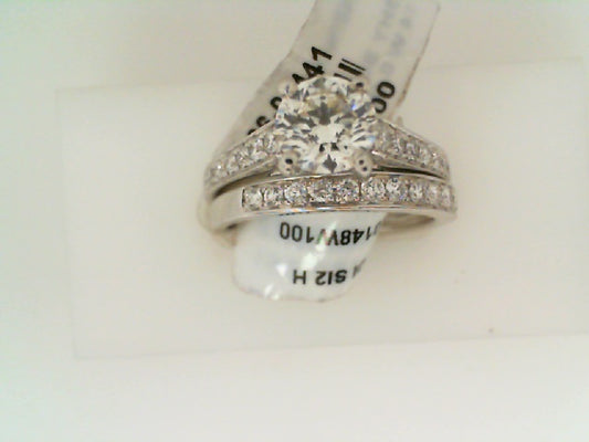 Maharaja Collection Round Diamond Wedding Set in 14K White Gold (1.49ctw)