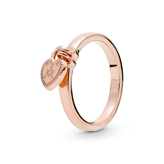 Maharaja Collection Heart-Shaped Padlock Ring in Metal
