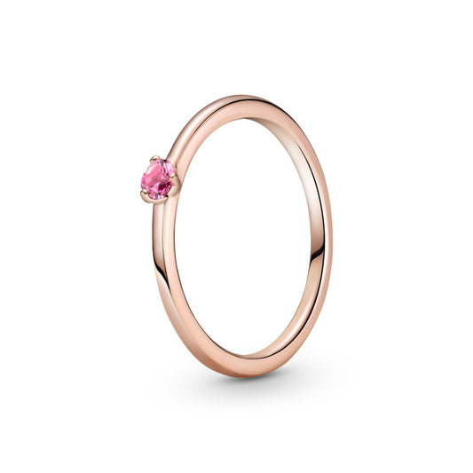 Maharaja Collection Pink Solitaire Ring in Sterling Silver