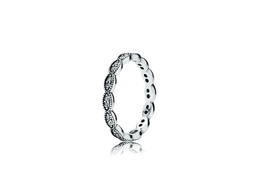 Maharaja Collection Sparkling Leaves Semi-Mount Bracelet in Silver