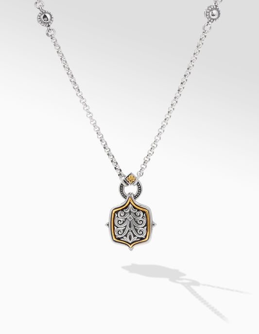 Konstantino Sterling Silver and 18K Yellow Gold 18" Necklace with Pendant in 18K Yellow Gold