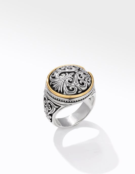 Maharaja Collection Two-Tone Ring in Sterling Silver and 18K Yellow Gold