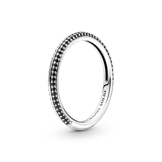 Maharaja Collection Black Pavé Ring in Sterling Silver