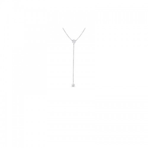 Maharaja Collection Round Diamond Bezel Necklace in 18K White Gold (0.15ct)