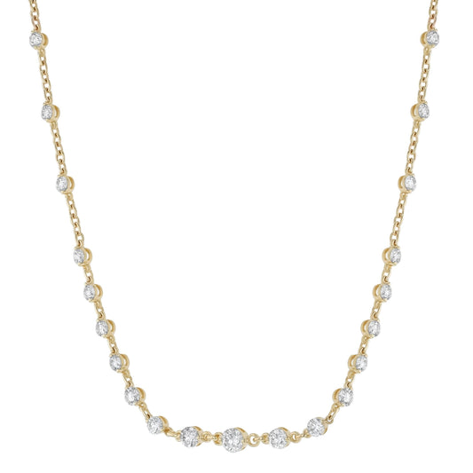 Maharaja Collection Graduated Link Necklace with 23 Round Diamond in 14K Yellow Gold (4.0ctw)