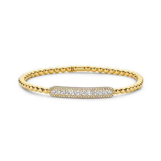 Maharaja Collection Bar Tresore Bracelet with Brown Treated Diamond (1.20ct) in 14K White Gold
