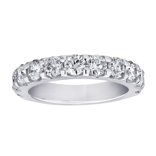 Maharaja Collection Round Diamond Wedding Band in 14K White Gold (0.10ctw)
