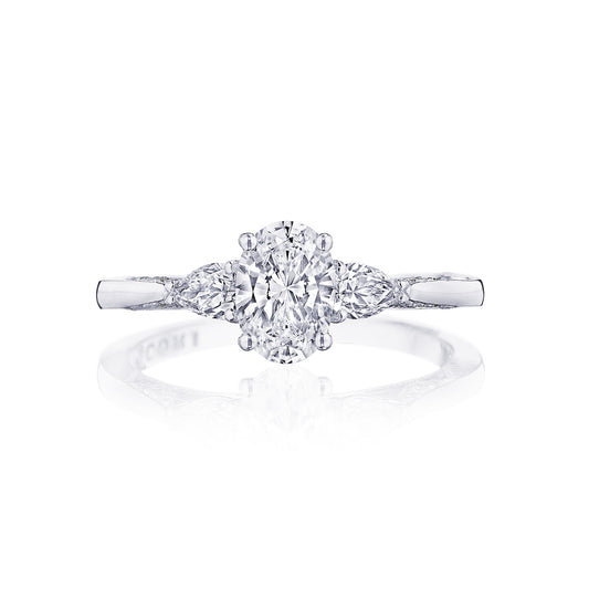 Tacori Oval 3-Stone Engagement Ring in 14K White Gold (0.39ct)