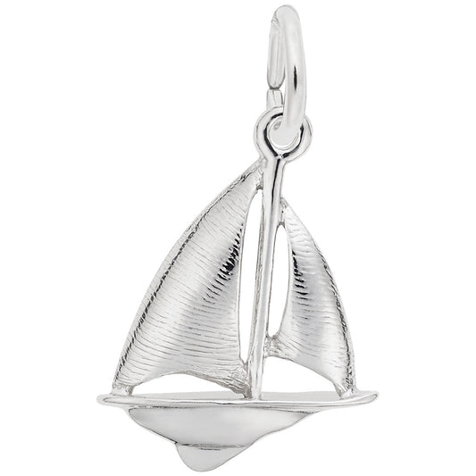 Maharaja Collection SAILBOAT Charm Pendant Necklace in Sterling Silver