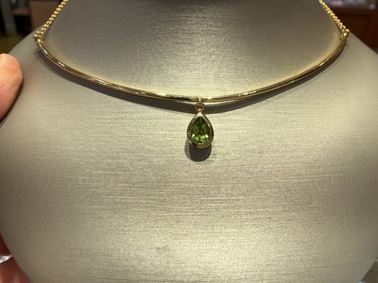 Breuning 14k Yellow Gold Peridot Necklace, 16"