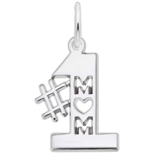 Maharaja Collection #1 MOM Charm Pendant Necklace in Sterling Silver