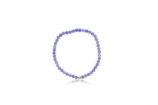 Maharaja Collection Faceted Tanzanite Bead Bracelet in Gold Filled