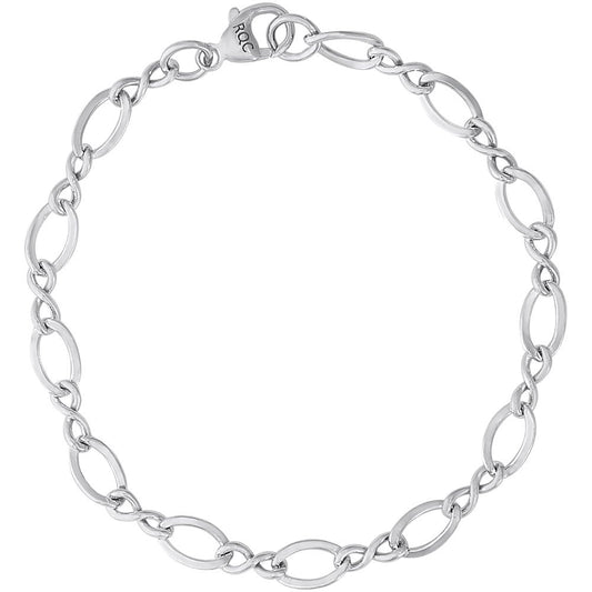 Maharaja Collection Large Figure Eight Link Classic Bracelet in Sterling Silver