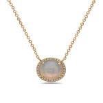 Maharaja Collection Round Diamond and Opal Necklace in 14K Yellow Gold (1.07ctw)