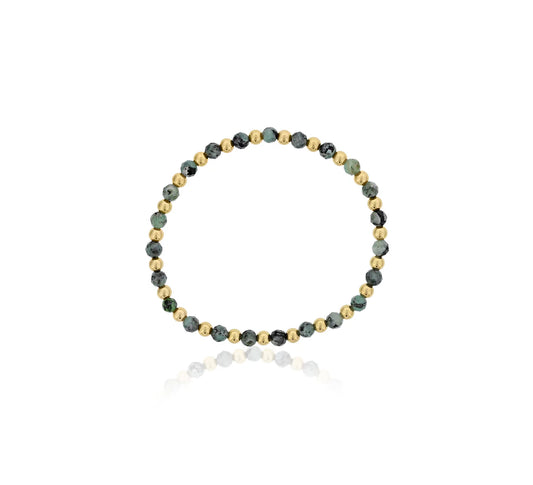 Maharaja Collection EMERALD Bead Bracelet in Gold Filled
