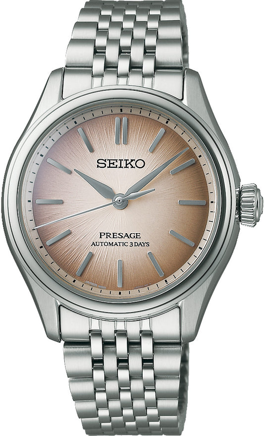 Seiko 36mm Gray Presage Stainless Steel Luxe Classic Series Mid-Size Automatic Watch in Stainless Steel
