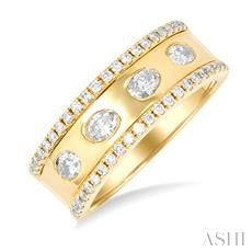 Maharaja Collection Oval Shape Diamond Fashion Band in 14K Yellow Gold (0.60ctw)
