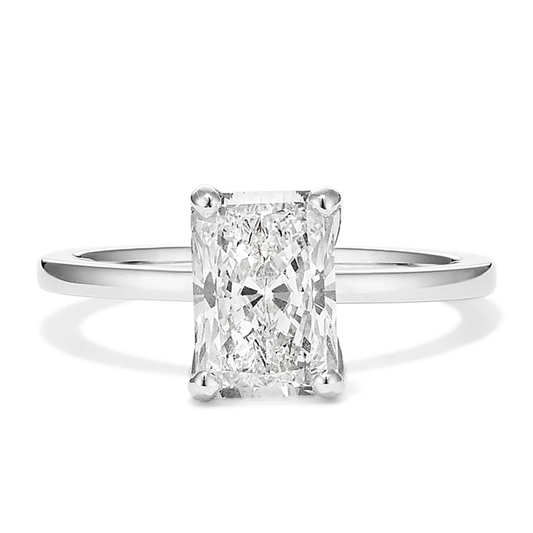 Maharaja Collection Radiant Cut Semi-Mount Halo Engagement Ring in 14K White Gold (2.50ctw)